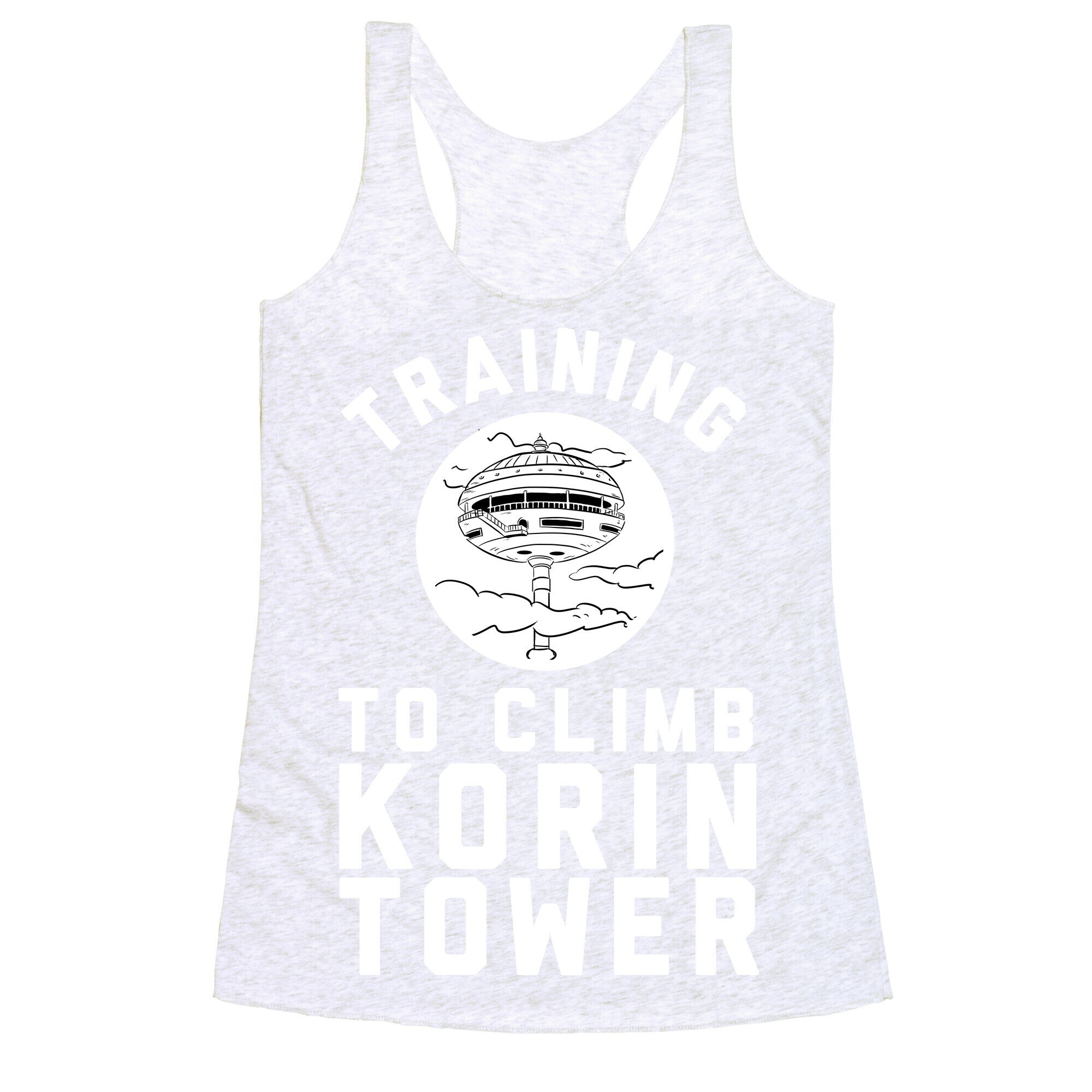 Training To Climb Korin Tower Racerback Tank